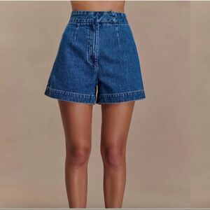 Meshki Abel Denim Shorts - high rise Dark  Blue Denim Women's Shorts size XS